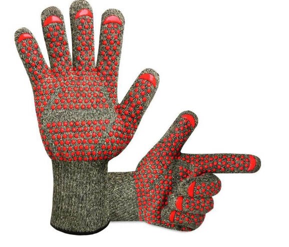 Handschuhe Wärmedämmung BBQ Hochtemperatur-draht-haar Widerstand 500-800 Grad Feuerfeste Mikrowelle Anti-Schleudern: Stil 6