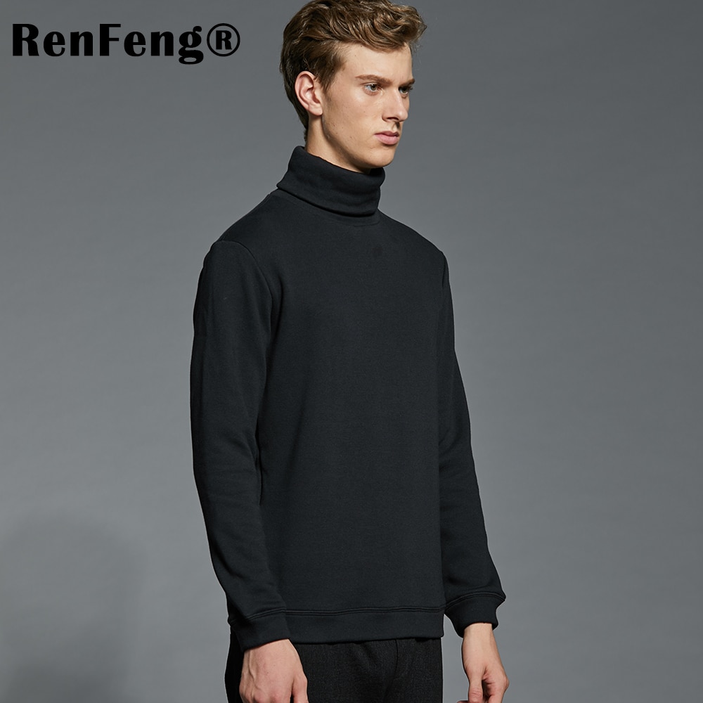 T-skjorter i bomull med turtleneck undertøy høst vinter merke skjorte herre underskjorter casual termisk homme lange ermer menn pluss str.