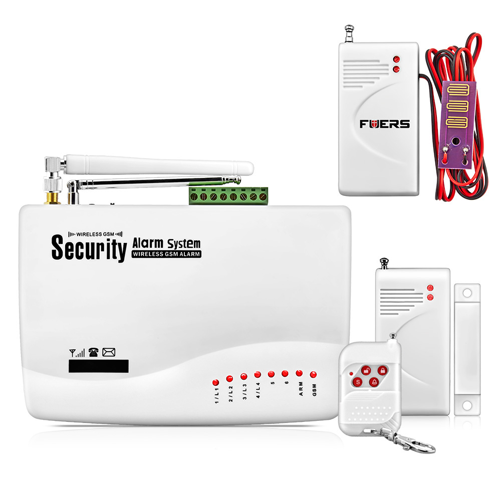 FUERS 10A GSM Alarm System for Home Security System with Wired PIR Motion Door Sensor Dual Antenna Burglar Alarm Remote control: Kit 6 / Spanish