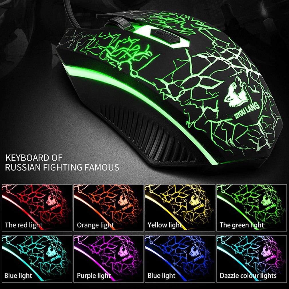 Russian+English Keyboard Wired Gaming Mouse And Keyboard Set Rainbow Backlit Gamger Computer Keyboard RU+EN Keyboards Combo