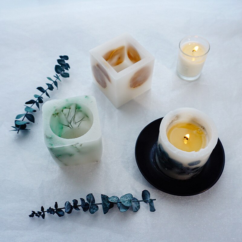 DIY Crystal Cement Mold Making Succulent Plant Flower Pot Resin Mold for Garden Planter Candle Pen Holder Crafts Base Home Decor