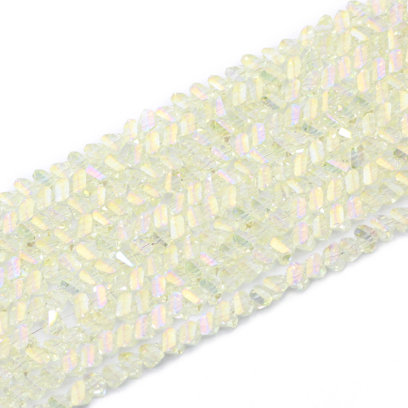 Cuentas de cristal austriaco triangulares de tetraedro, cuentas sueltas de vidrio para fabricación de pulseras de joyería, accesorios de bricolaje, , 6mm, 90 piezas: Rosa