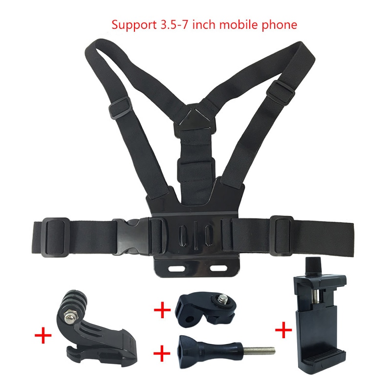 Universal Cell Phone Chest Mount Harness Strap Holder Mobile Phone Clip for Smartphone POV Video Outdoor GoPro SJCAM YI shooting