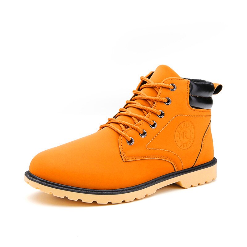 Baskets montantes noires pour homme, chaussures décontractées, automne et hiver: Jaune / 7.5