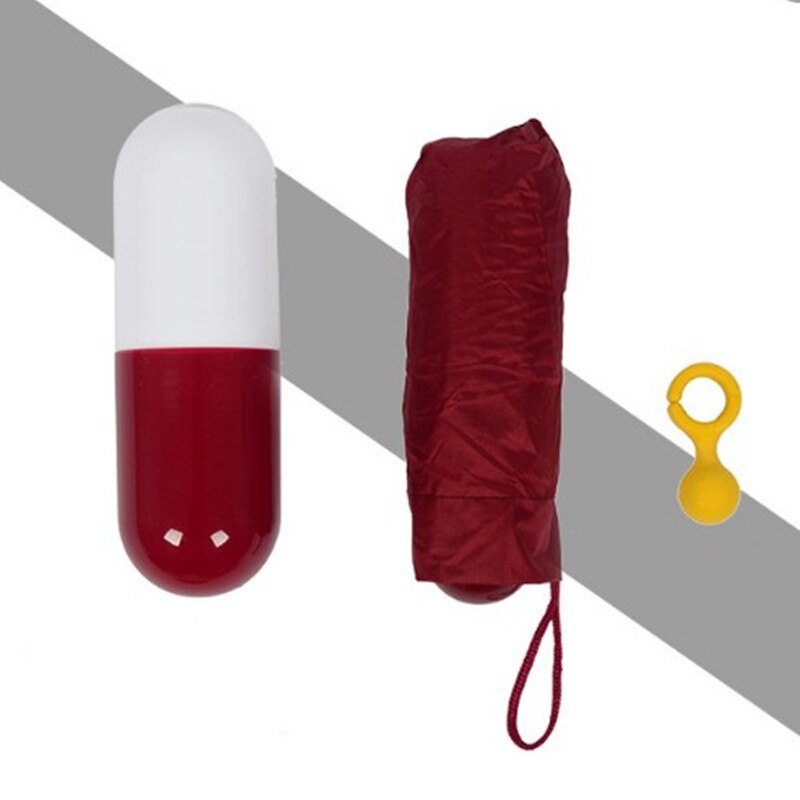 Mini Capsule Umbrella Small Folding Umbrella Women UV Rain Windproof Folding Pocket Portable Travel Umbrella