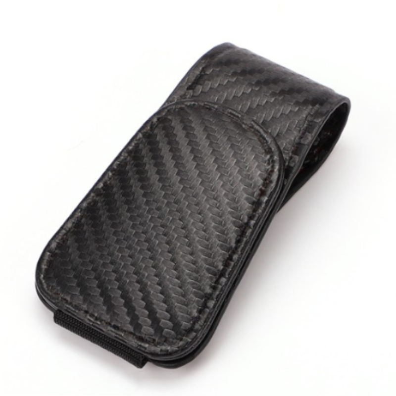 Universele Auto Auto Zon Zonneklep Brilklem Lederen Glazen Houder Magnetische Multifunctionele Auto Accessoires Opslag: Black