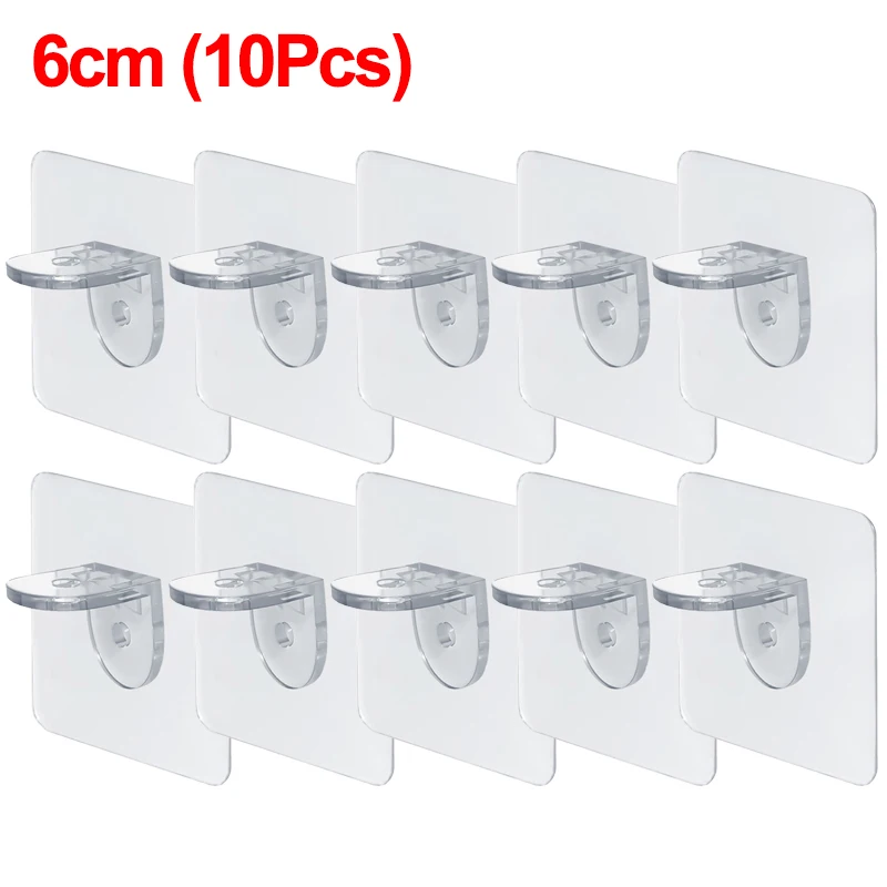 Self-Adhesive Shelf Bracket Closet Shelf Support Pegs Hooks Cabinet Shelf Support Clips Home Kitchen Wall Hanger Holders: Pink