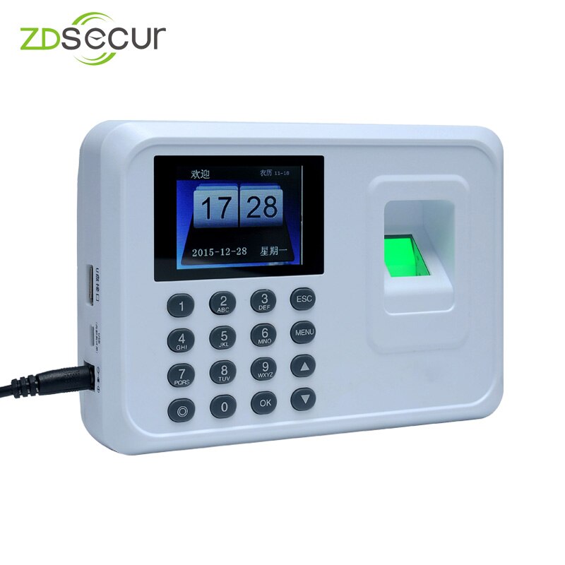 Employee Fingerprint Recognition Time Attendnace Device English Spanish Russian Machine ZDA5