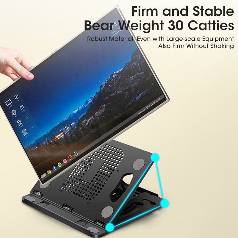 Portable Laptop Cooling Pad Plastic Suitable for 12-17 Inch Gaming Macbook Lenovo Laptop Adjustable Laptop Stand