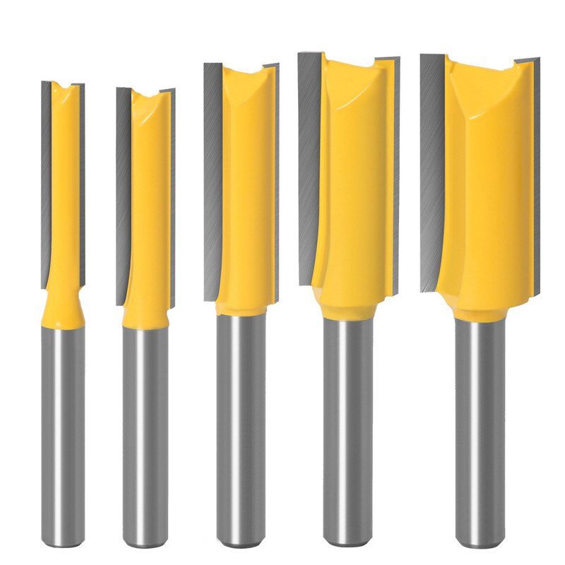 5 sztuk 1/4 cholewka prosto nóż frez narzędzia robić frezowania zestaw robić drewna dłutowania przycinanie cięcia frez narzędzie robić drewna: Default Title