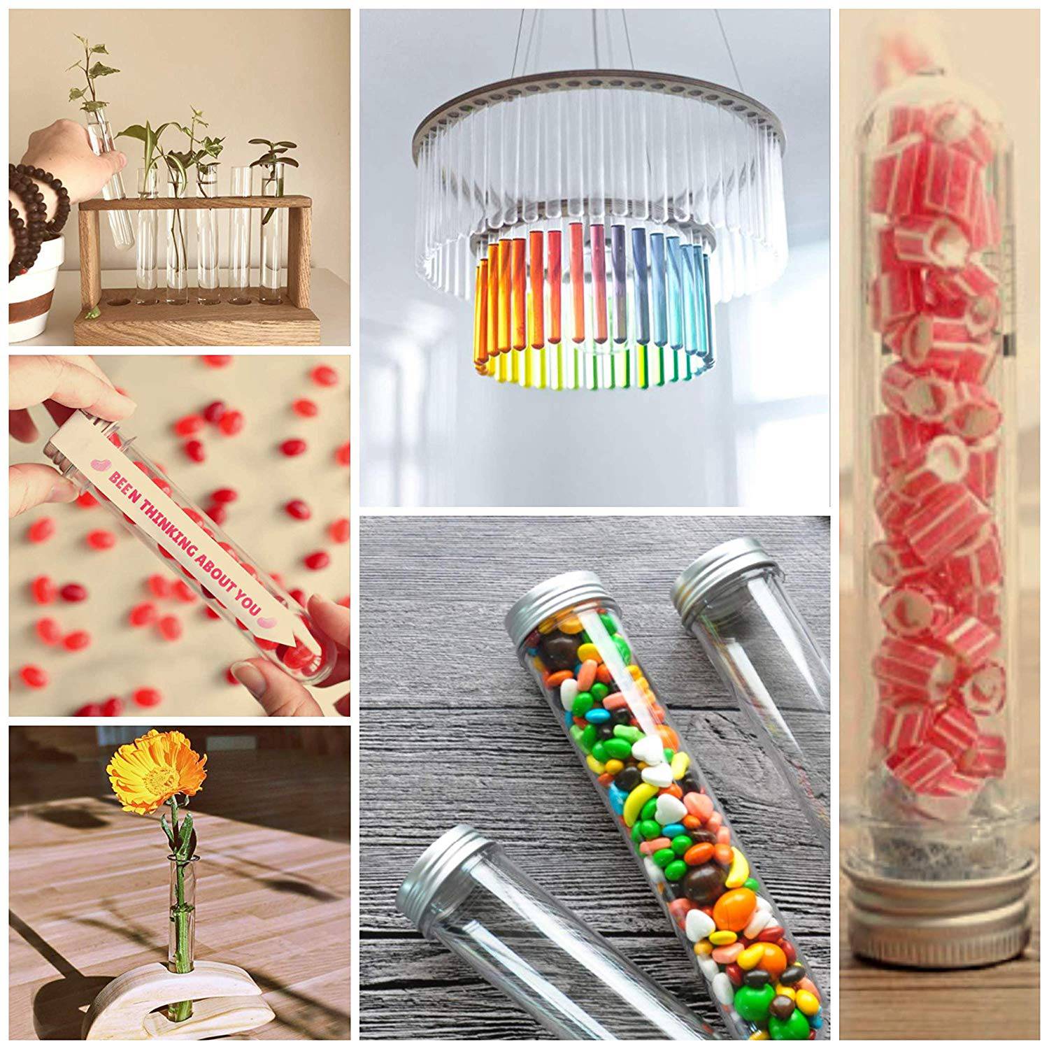 100Ml Plastic Test Tubes (25Pcs) With Cleaning Brush Transparent Storage Tubes With Lid - Bead Storage Tubes - Plastic Tube Fo