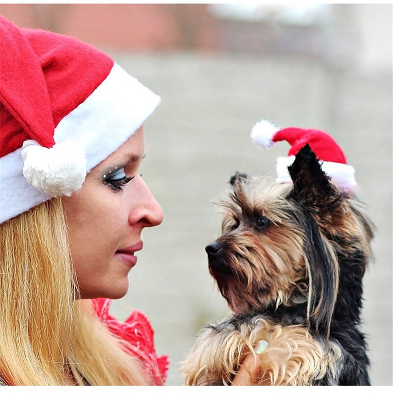 Kerstman Hoed Voor Hond Kat Winter Warme Pluche Kerst Hoeden Kerst Xmas Nieuwjaar Cap Decoraties Home Decor levert