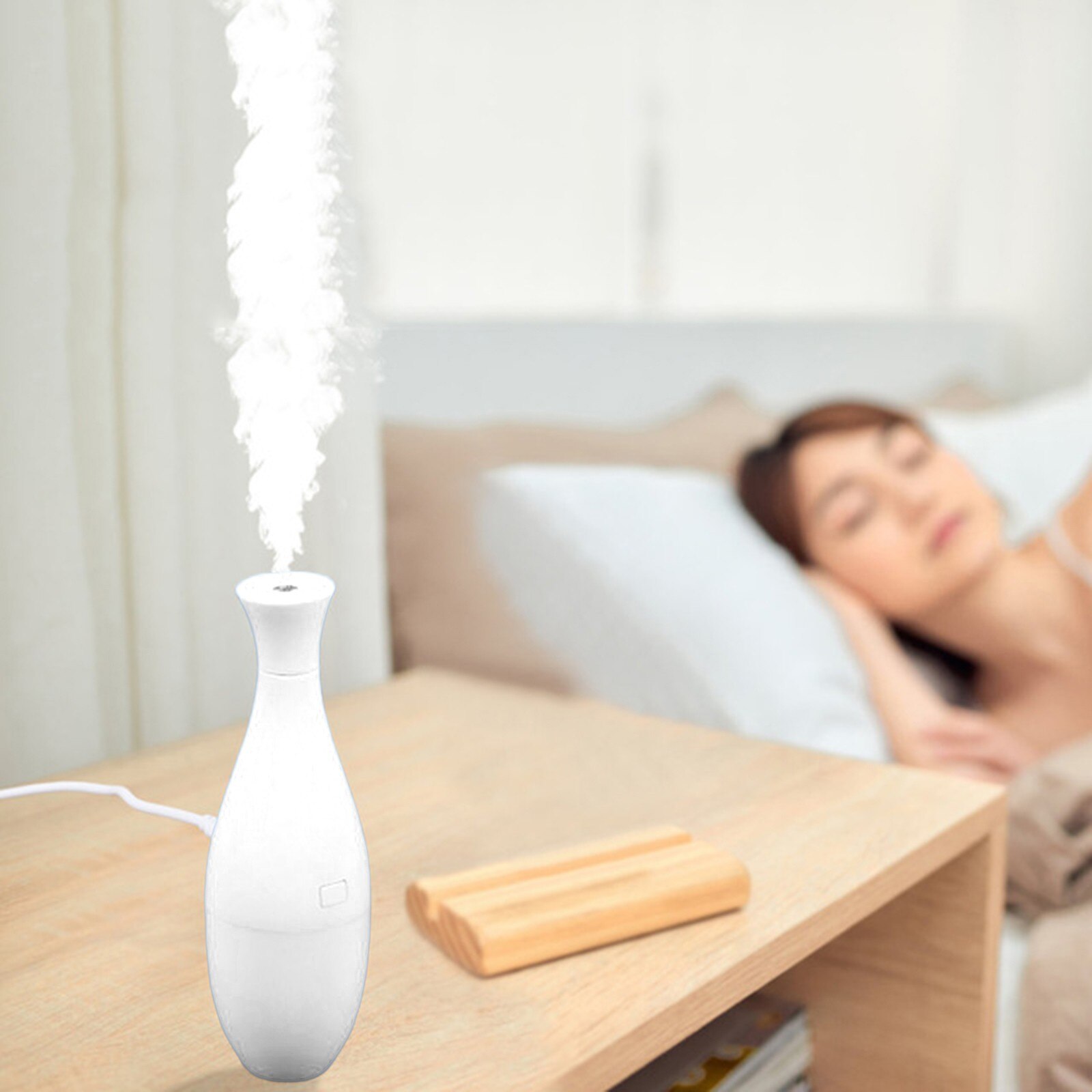 220ml Portable Mini Humidifier Usb Personal Desktop Humidifier For Travel Office Home Portable Air Humidifier Travel Mist#p30: White