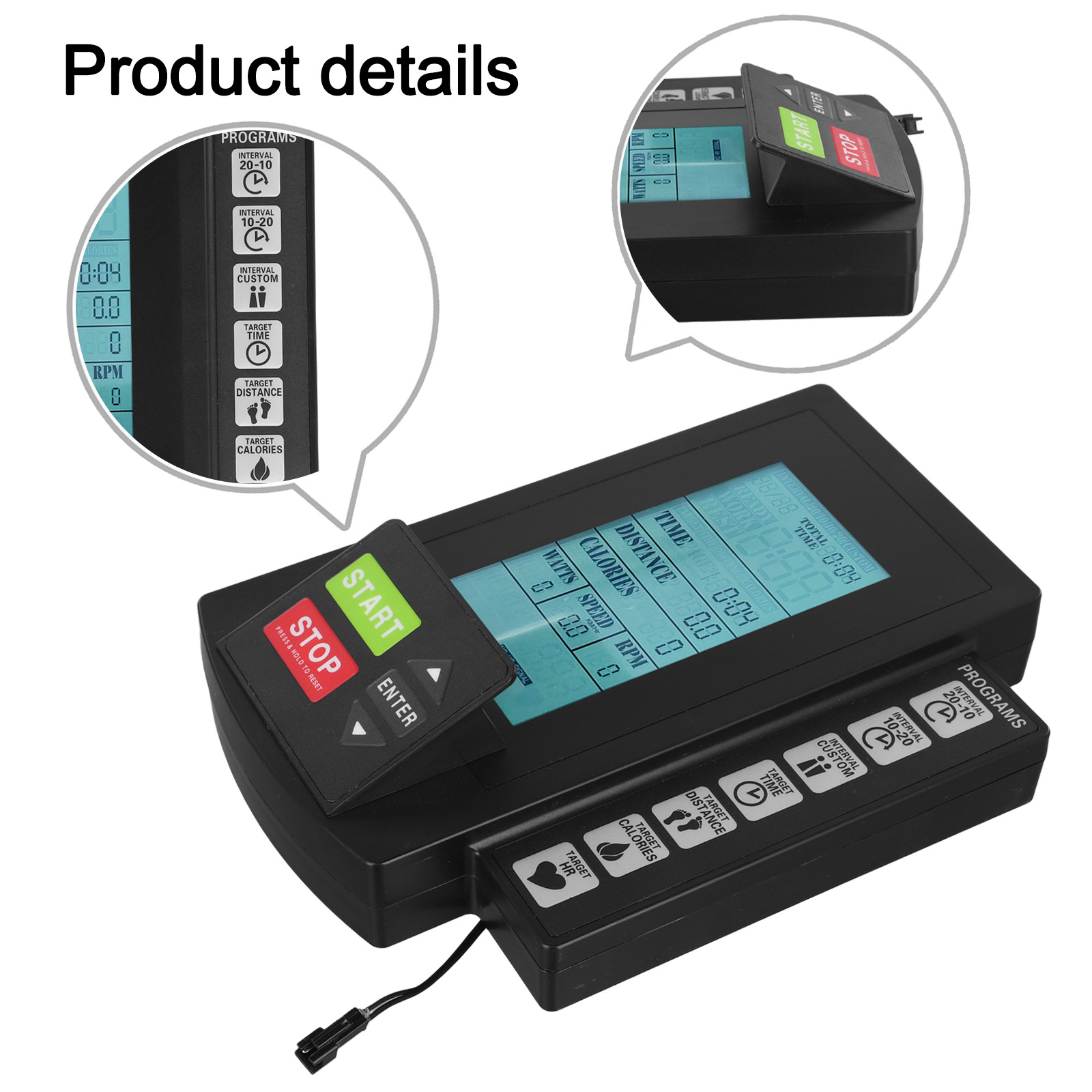 Teller Display Monitor Snelheidsmeter Windweerstand Hometrainer Tellerweergave Trainingsgegevens Windweerstand Hometrainer