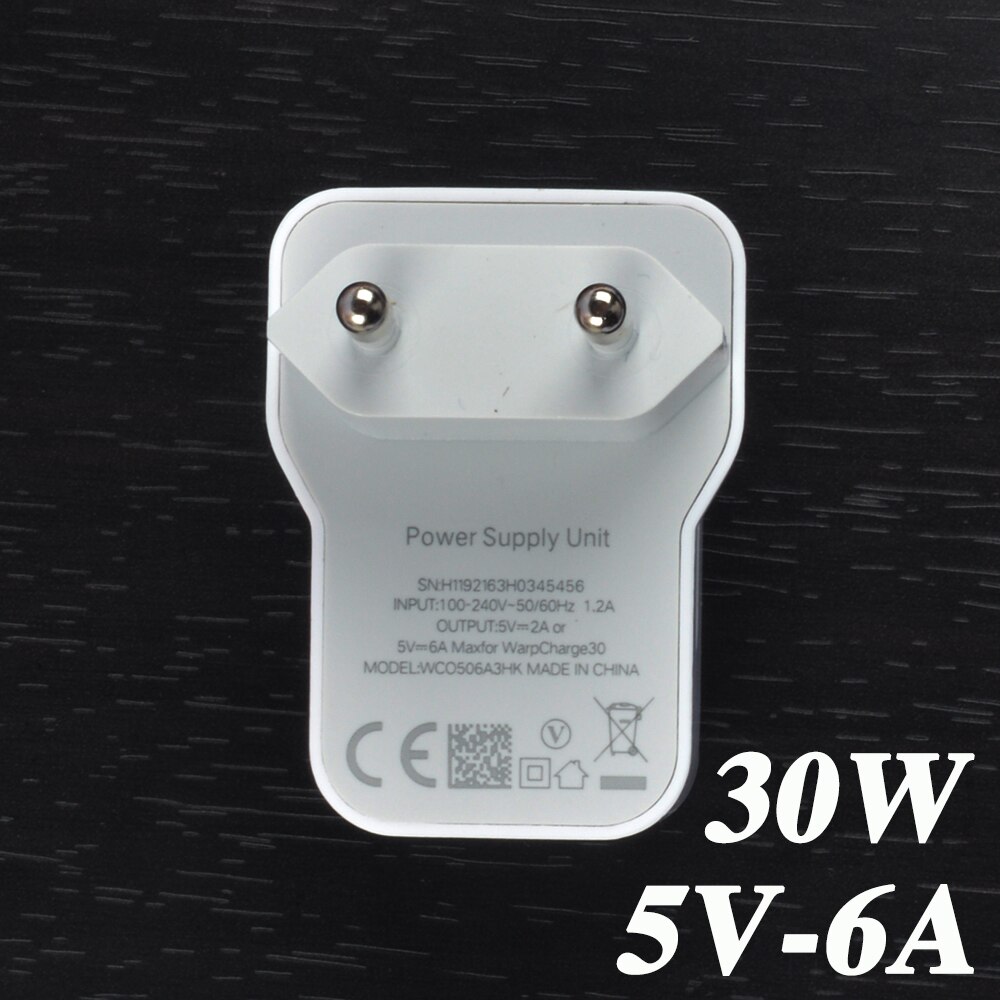 Eu Plug Originele Oneplus Warp Snelle Oplader Voor Een Plus 8 8Pro 7Pro 7T 7Tpro Nord N10 Ce 5G Smartphone Usbc Kabel Adapter: 1