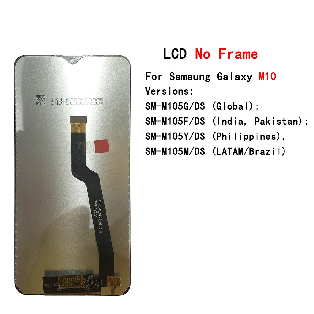 For SAMSUNG GALAXY M10 M20 M30 M30S LCD Display Touch Screen Digitizer frame Assembly For SAMSUNG M105 M205 M305 M307 LCD Screen: M10 No Frame