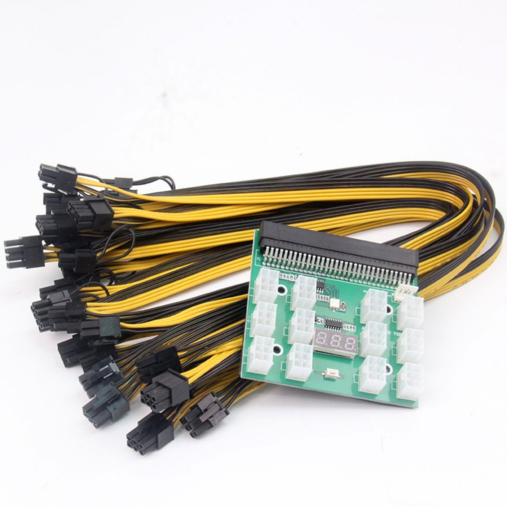 Chipal Power Module Boord Kits Met 12Pcs 6Pin Om 6 + 2 8Pin Power Kabel Voor 1200W 750W Psu Gpu Mijnbouw Ethereum