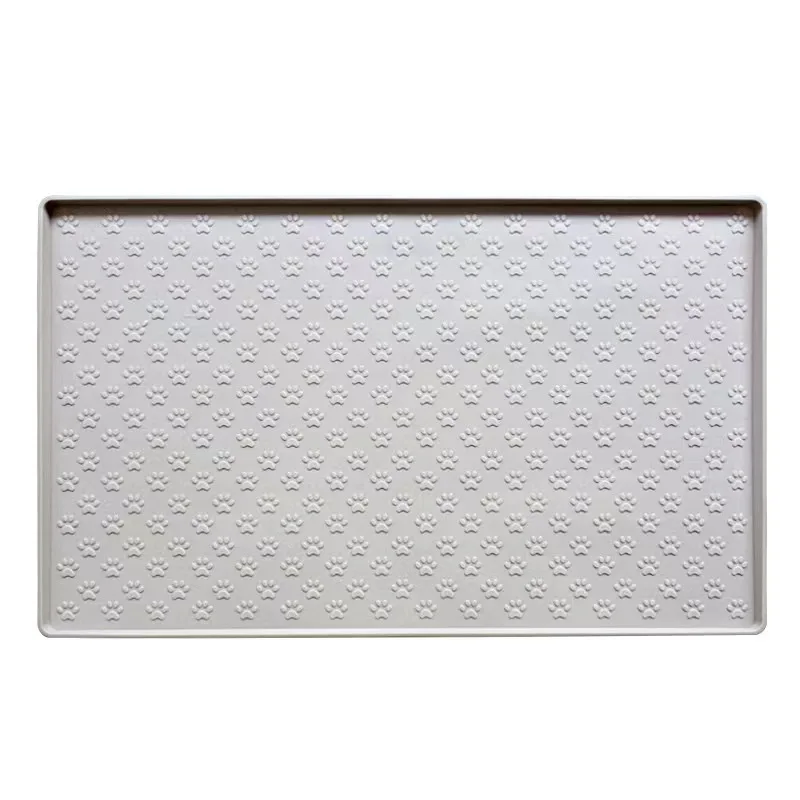 Huisdier Placemat Kat Hond Drinken Voeden Placemat Feeder Matten Kat Voermat Hondenvoerbak Mat Siliconen Waterdichte Voerbak Pad: S / Zilver