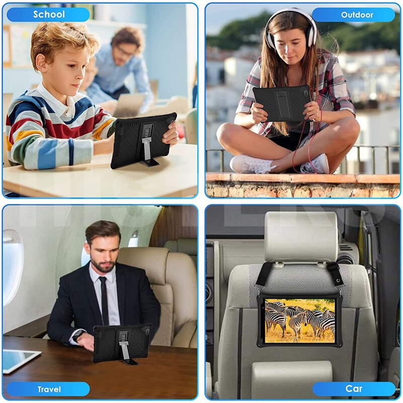 Pro Samsung Galaxis Tab A8 SM-T290 SM-T295 8.0" Tablette PC Sanft Shockproof Silizium Startseite Fall mit Rückseite Kickstand