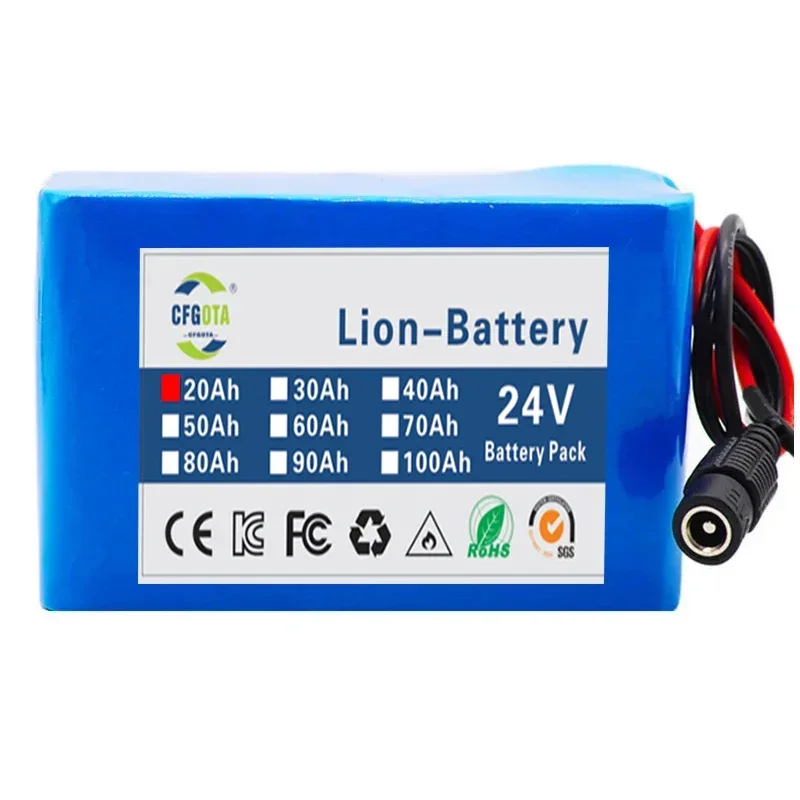 Batterie lithium-ion rechargeable 24V 20Ah 6S3P 18650 25.2V 20000mAh/batterie lithium-ion + chargeur