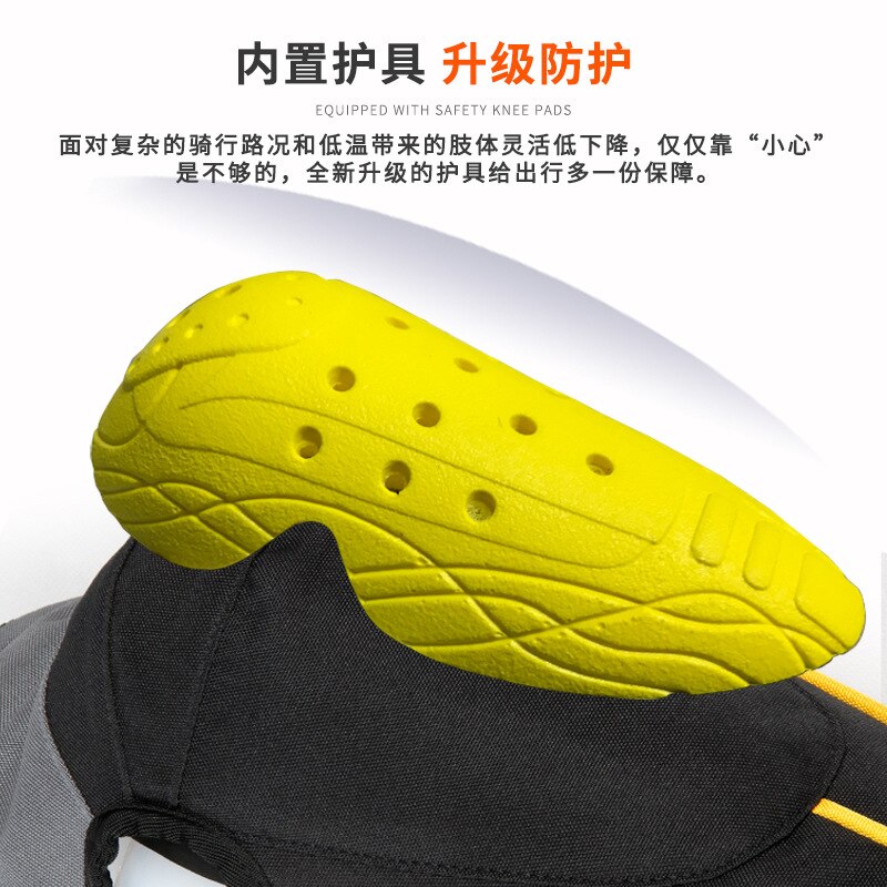 Genouillères de moto chaudes d&#39;hiver, jambières coupe-vent, épais, Plus velours, protection Anti-chute intégrée