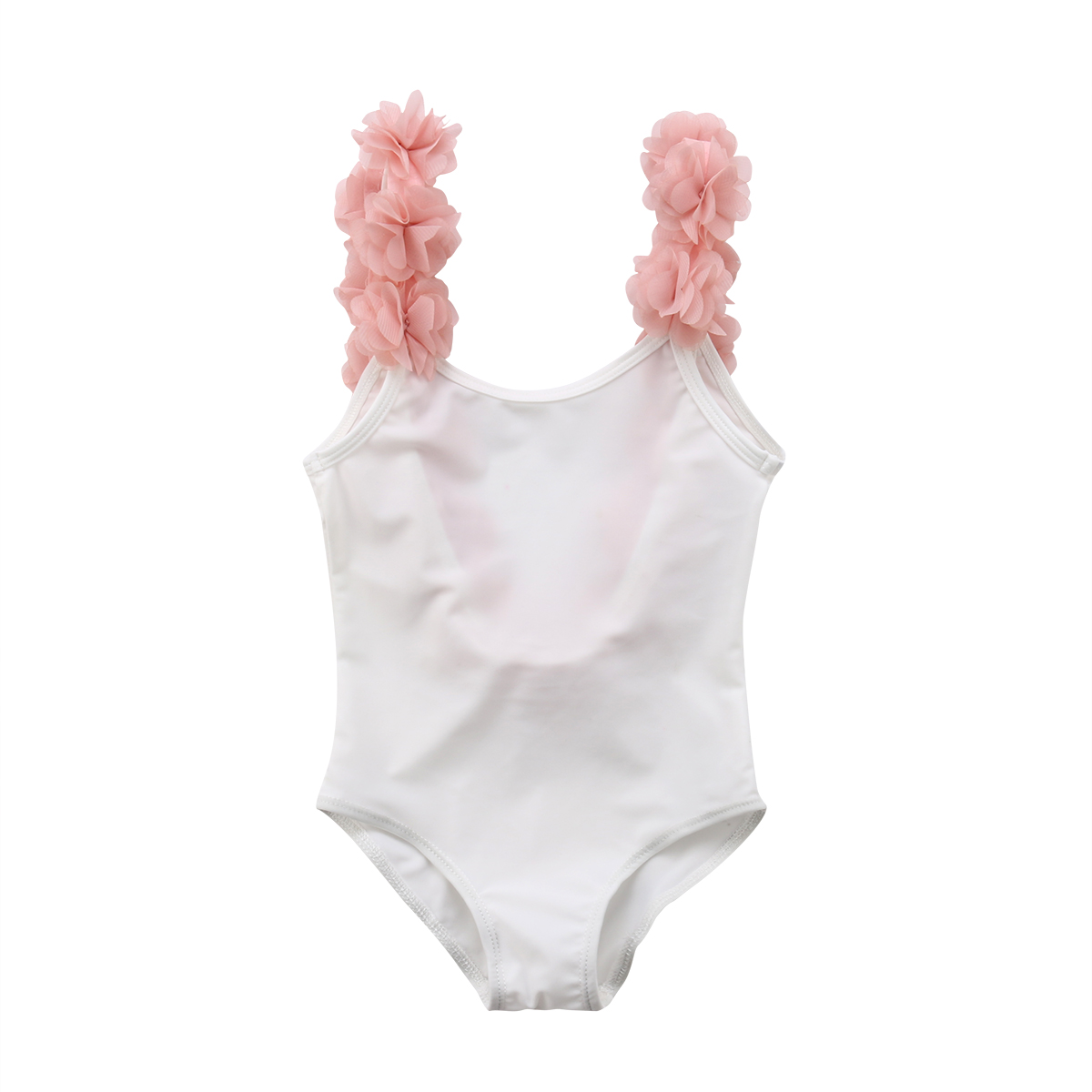 Børn baby piger blomst rygløst badetøj bikini tankini badedragt badedragt børnetøj 2-7y: Hvid / 4t