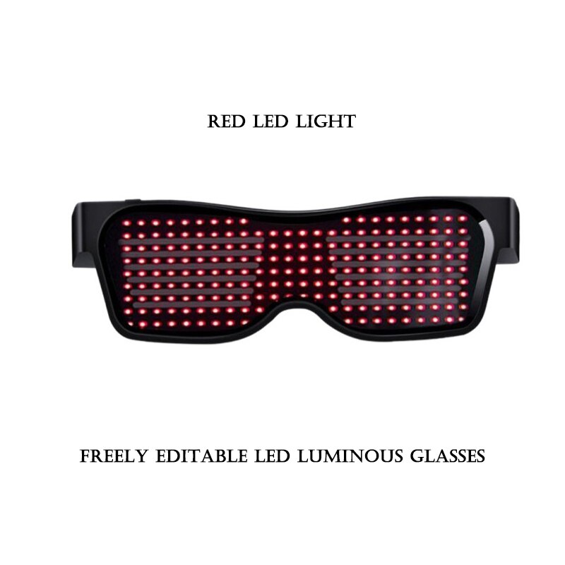 Magic Bluetooth LED Party Glasses APP Control Freely editable LED luminous glasses EMD DJ Electric Glow Party Supplies: red