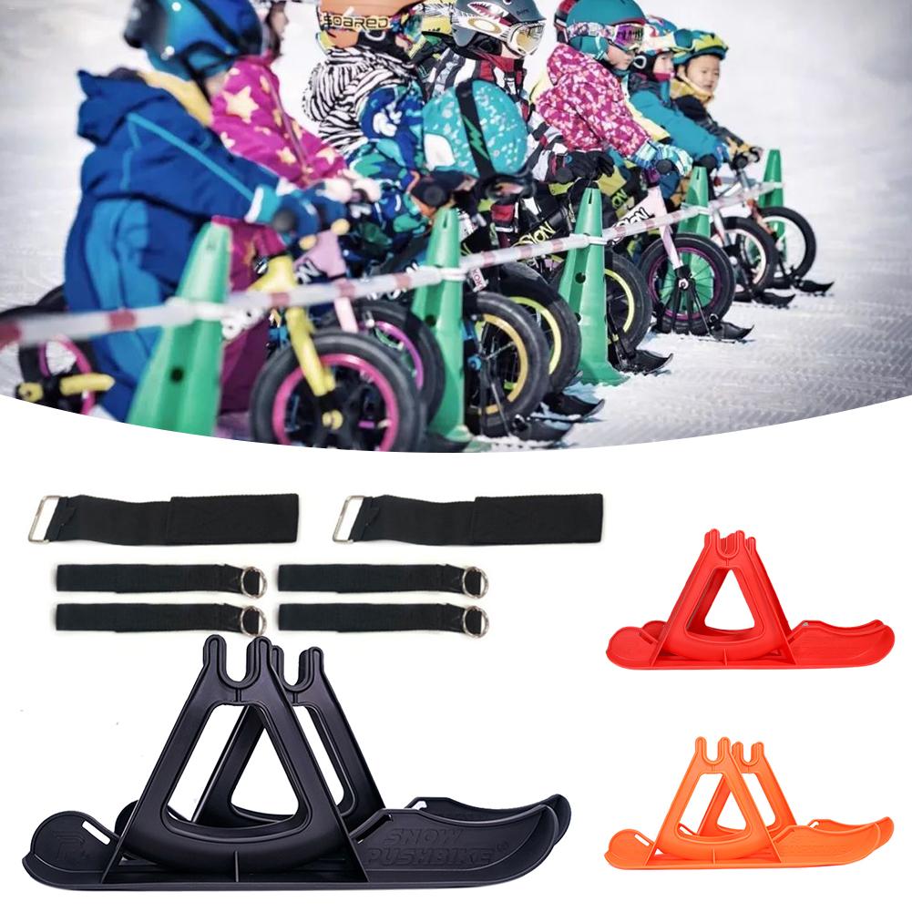 12- tommer balance cykel ski slæde til børn 2 stk cykelhjul mount skiløb snowboard vinter udendørs sportsartikler ski board