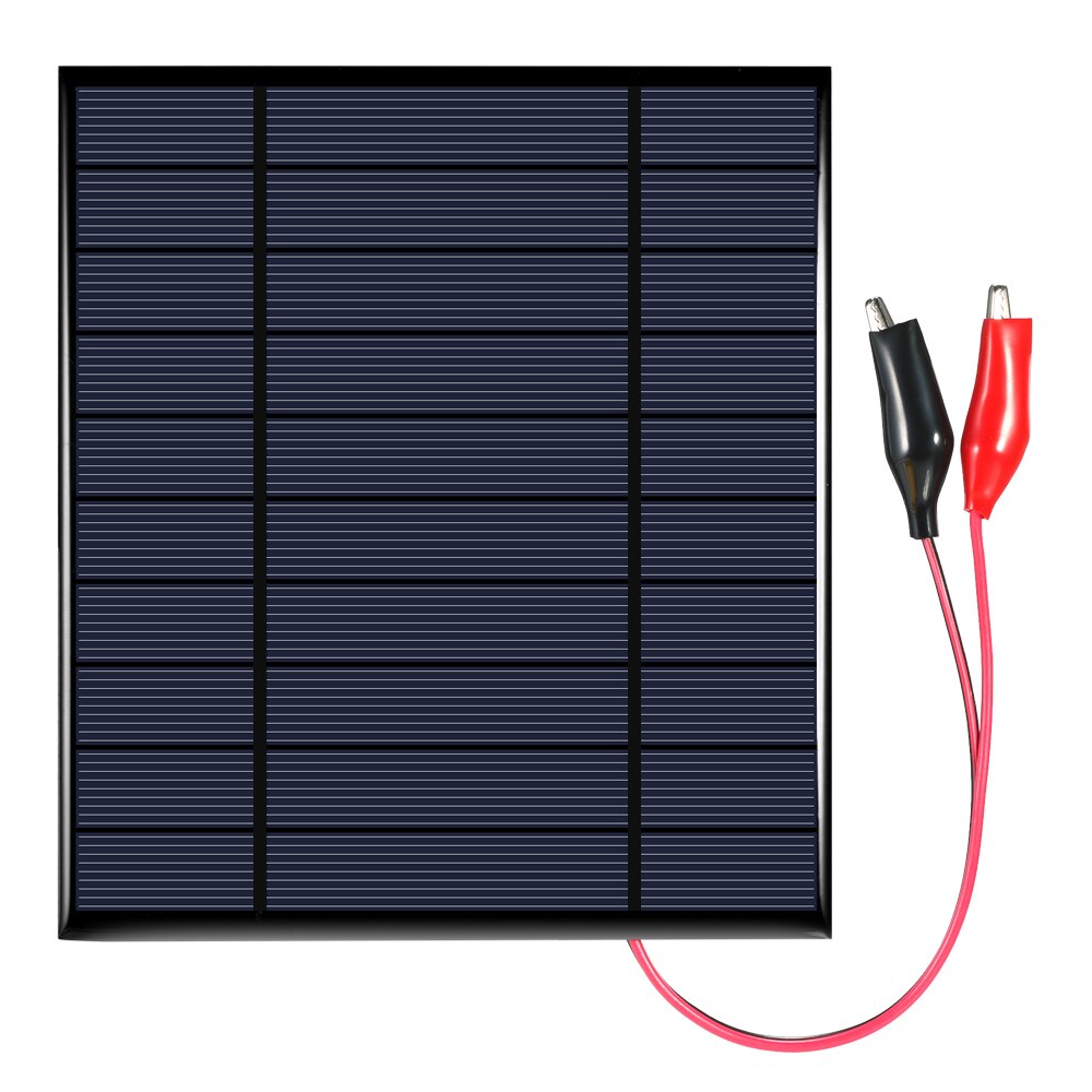 Polykristallijn Silicium Zonnepaneel 2.5W 5V Solar Charger Pane Met Alligator Clips Klimmen Charger Tablet Solar Generator