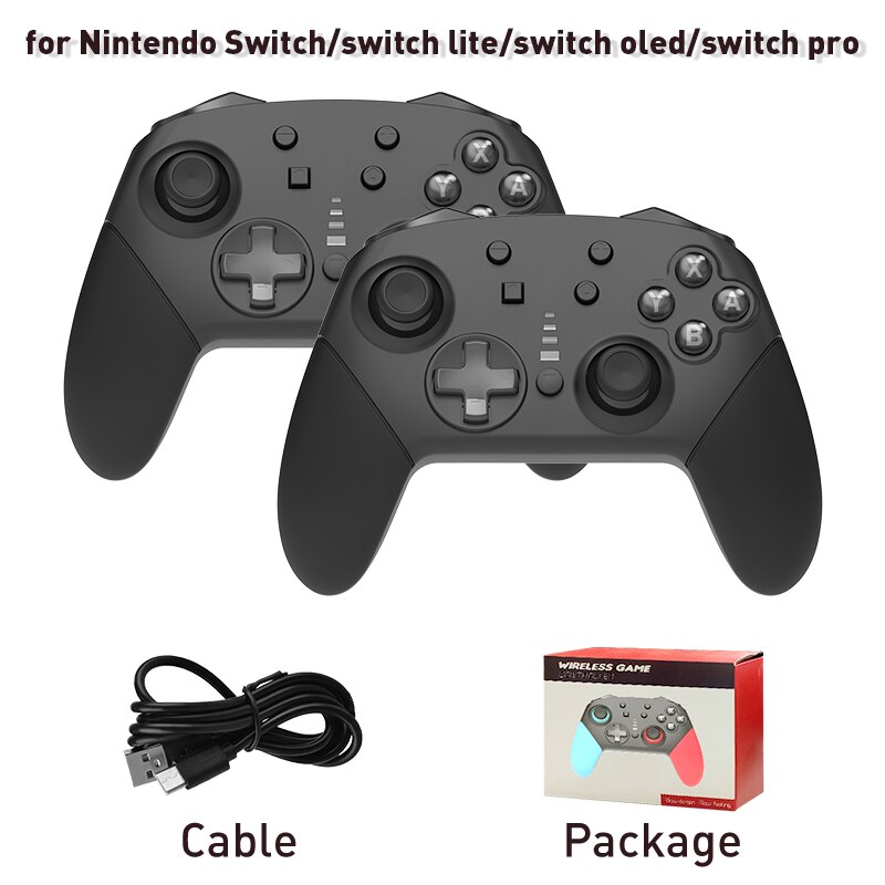 Compatibile con Controller Wireless DATA FROG-Gamepad compatibile con Bluetooth multifunzione Nintendo Switch per Switch Pro/Lite: 2PCS Black