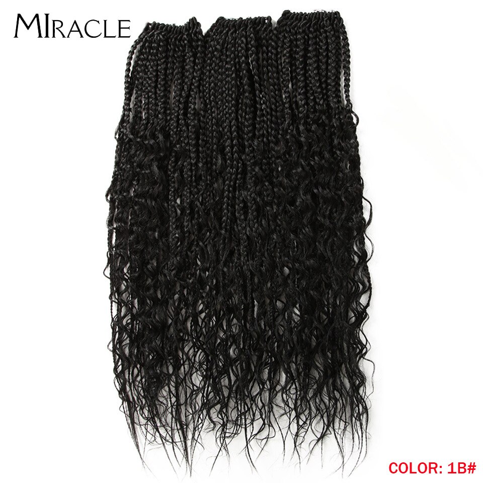 Synthetic Hair Box Braids Crochet Hairstyle Long Braids Curly Crotchet Hair Extensions Ombre Brown Twist Hair Braid Miracle Hair: #1B / 6Pcs/Lot