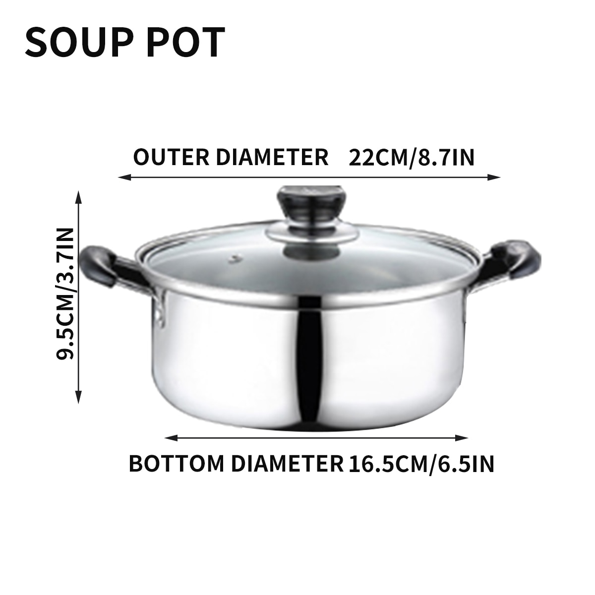 3pcs/set Stainless Steel pot Non-stick Soup Pot Frying Pan Milk Pot Thicken Saucepan With Glass Lid Induction Cooker Gas Stove