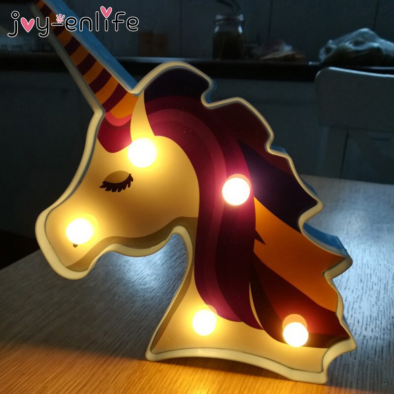 18/19/22cm led natlys flamingo alpaca enhjørning lampe led 3d malet lampe børneværelse boligindretning enhjørning bordlamper