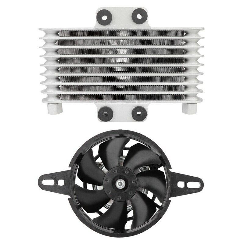 Motorcycle Engine Oil Cooler Fan Cooling Radiator Aluminum 125Ml Universal for Motorcycle Dirt Bike ATV