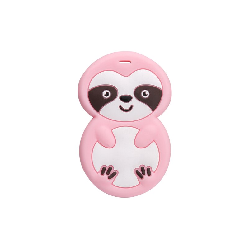 Laten We 1Pc Baby Bijtringen Silicone Speelgoed Multicolor Luiaard Food Grade Gratis Bpa Silicone Mini Animalcartoon Bijtring Baby product: pink