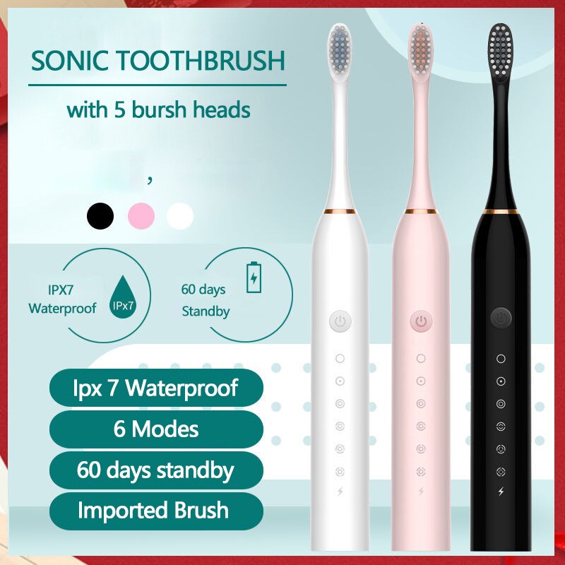 Sonic Electric Toothbrush Rechargeable Adult Timer Brush 42000 Time/Min Ultrasonic Washable Electronic Whitening Teeth Brush