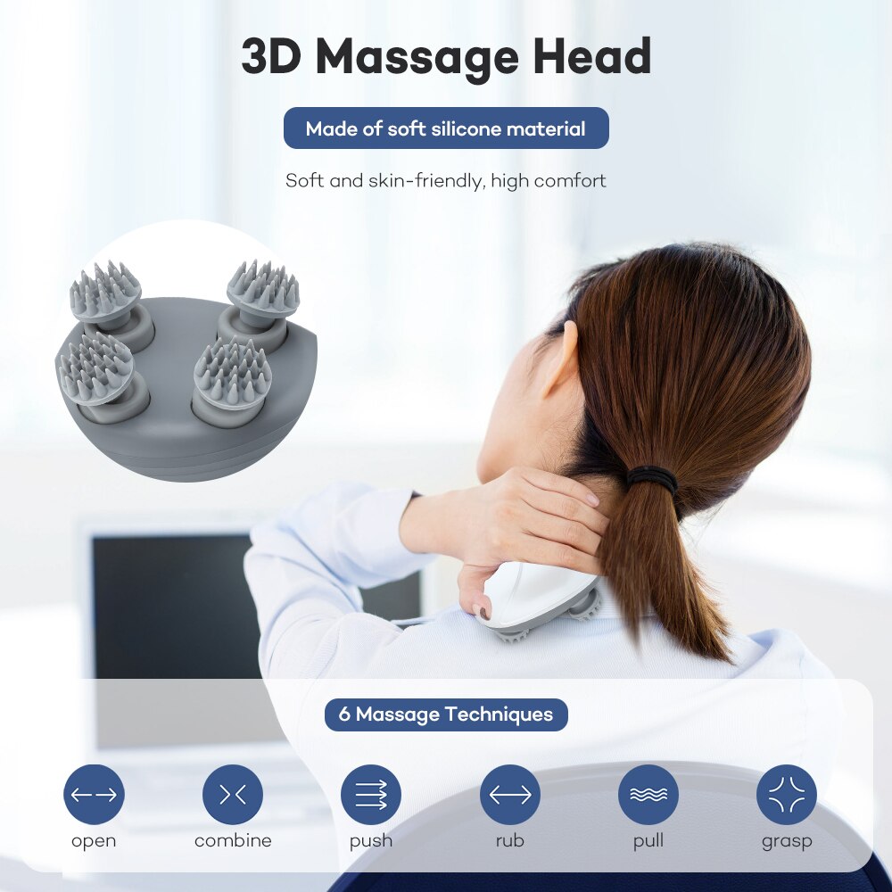 Masseur de tête électrique pour chat, appareil de Massage corporel, relaxant, épaules, cou, étanche, pétrissage des tissus profonds, soins de santé
