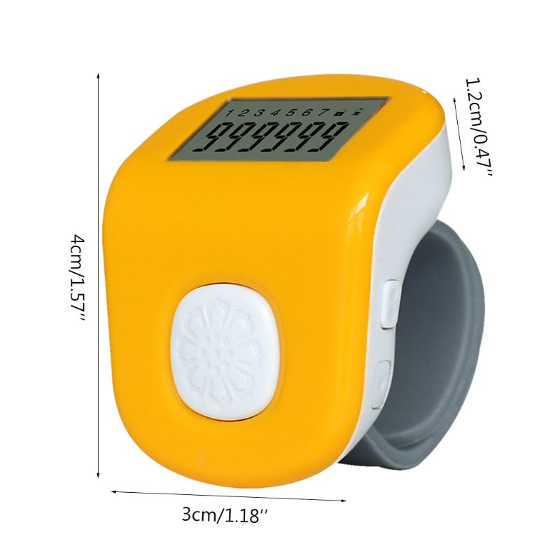Rechargeable 7-Channel 6-Digit Finger Prayer Counter LCD Silicone Tally Counter