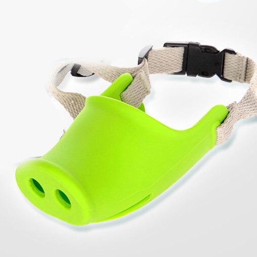 Anti-bite Stop Barking Dog Muzzle Silicone Cute Pig Nose Stop Chewing Funny Puppy Adjustable Mouth MaskBreathable For Small Dog: Green / S