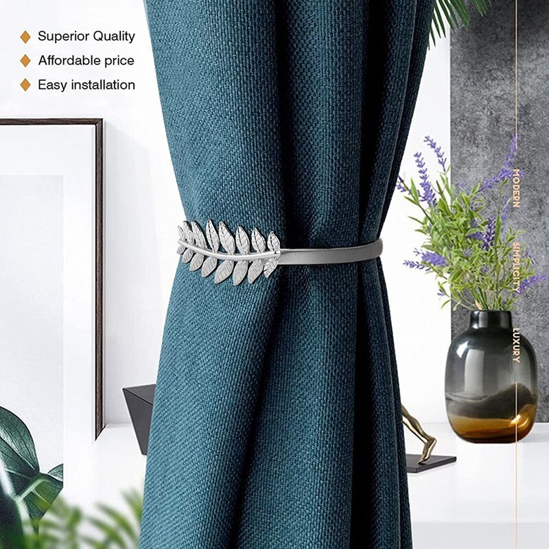 [2 Pieces Pack] the Metal Spring of the Curtain Hanger Fits Most Curtains and Is Easy To Use