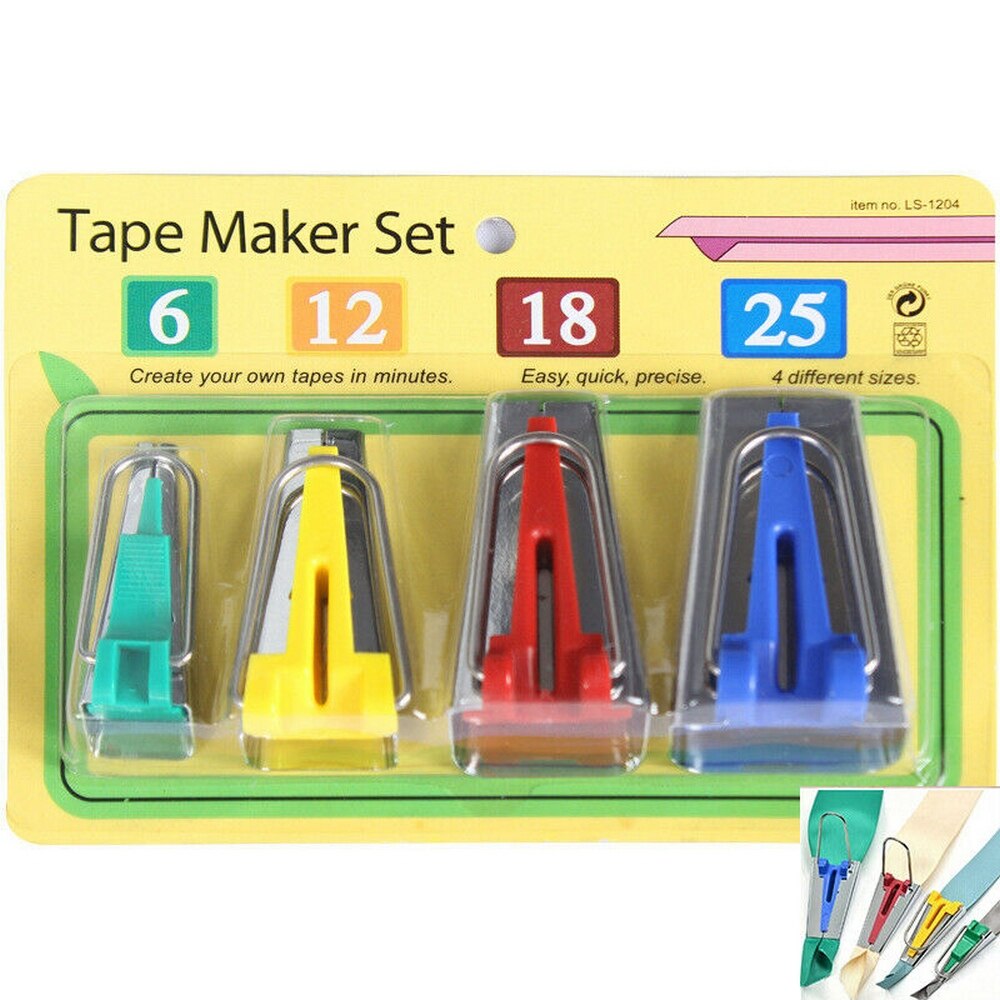 4PCS Tape maker patchwork tool Sewing glue ironing Fabric 6mm 12mm 18mm 25mm