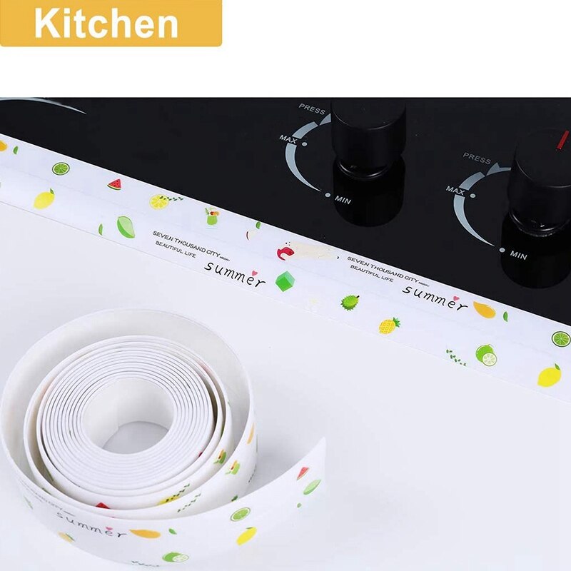 2PCS Caulk Strip PVC Self Adhesive Waterproof Caulking Sealing Tape Caulking Tape for Kitchen Sink Toilet and Bathtub