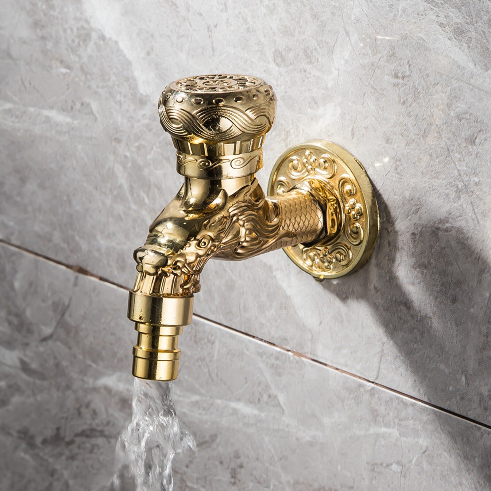 Outdoor Garden Wall Mounted Faucet Home Hotel Decorative Bibcock Washer Mop Sink Water Tap Bathroom Bathtub Walls Faucets