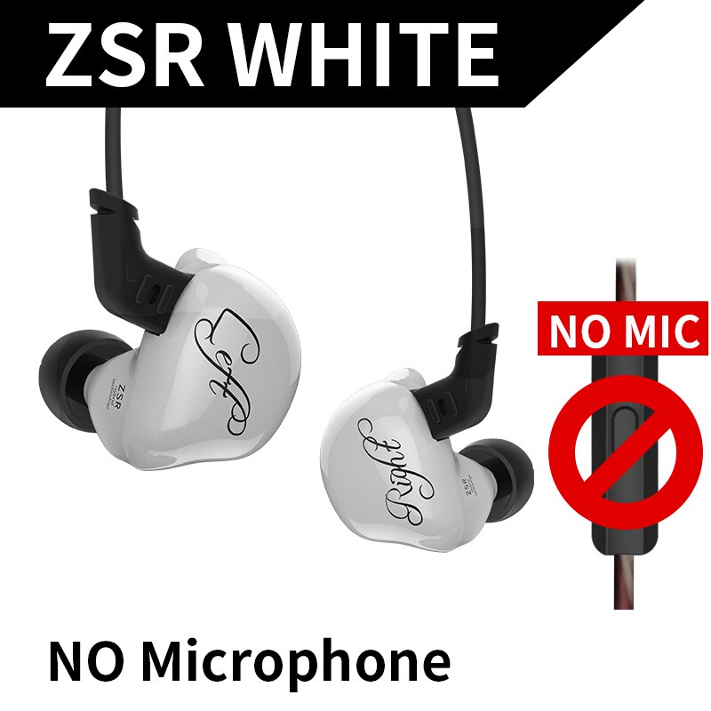 KZ ZSR Sechs Treiber In Ohr Kopfhörer Anker Und Dynamische Hybrid Headset HIFI Bass Mit Ersetzt Kabel Noise Cancelling Ohrhörer: ZSR White