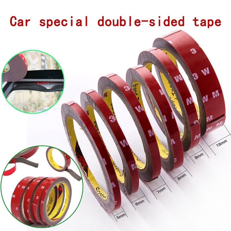 Auto Speziellen doppelseitigen Klebeband 3M VHB Schwarz Starken dauerhaft Auto Spezial doppelseitiges Klebeband 5/6/ 7/8/9/10/12/15/18/20MM