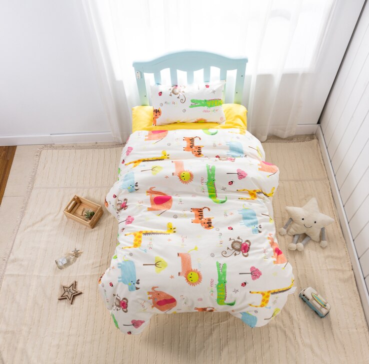3 st tecknad bomull spjälsäng sänglinne kit baby princess sängkläder set innehåller örngott lakan påslakan utan fyllmedel: 3