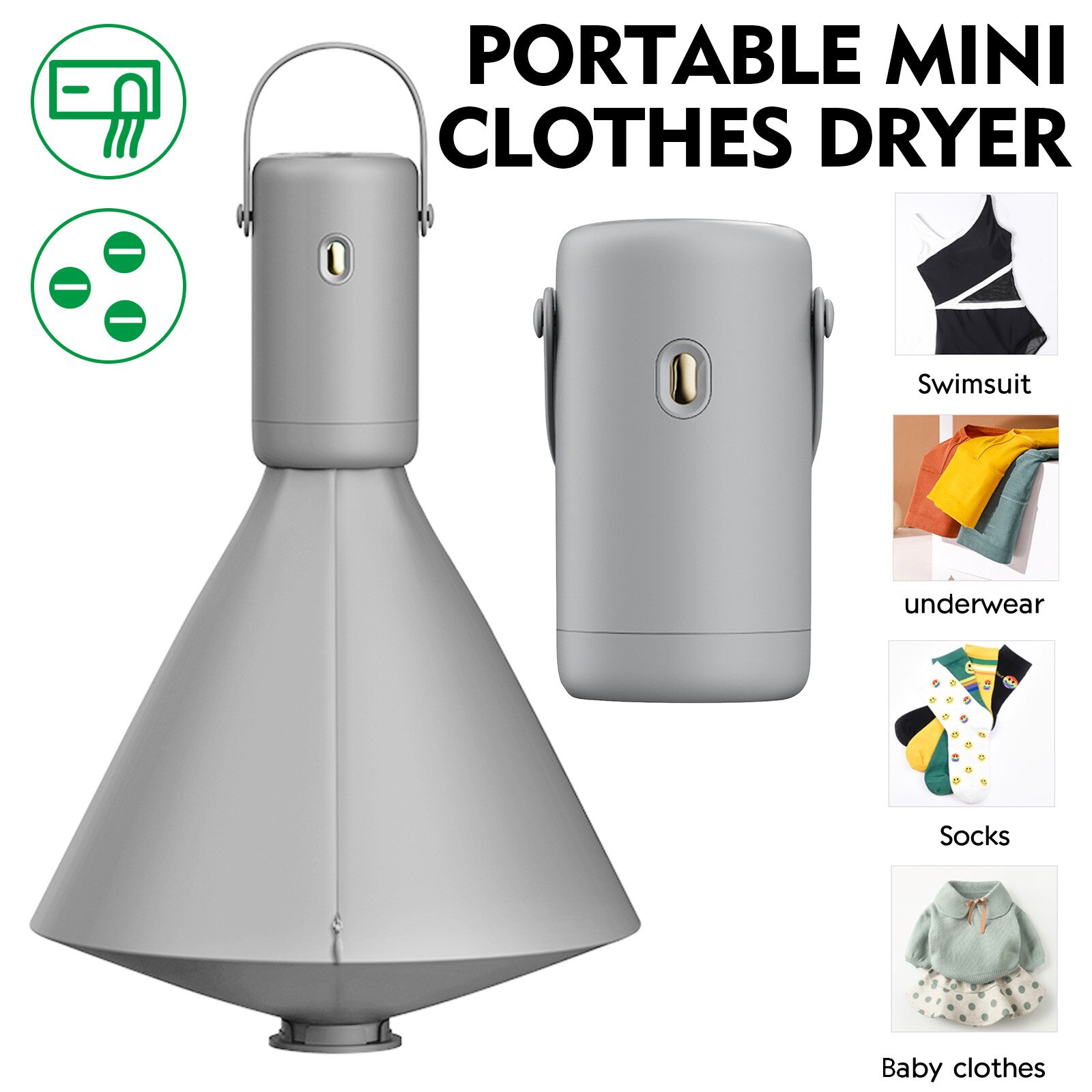 Mini Portable Clothes Dryer Electric Laundry Air Warmer Portable Dryer Premium Travel Accessories For Underwe#g30: B