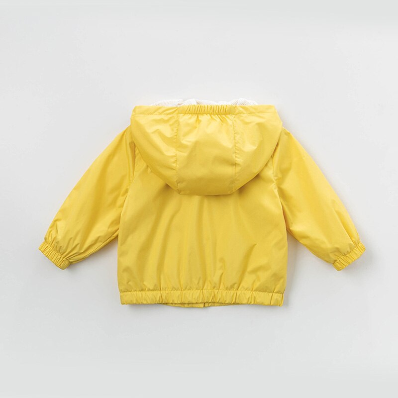 DBJ12902-1 Dave Bella Baby Boy Effen Jas Lente Kinderen Mode Bovenkleding Kids Rits Kapmantel