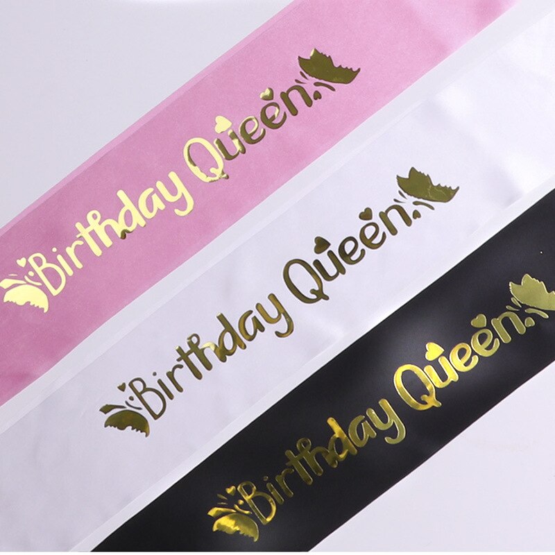 Ceinture en Satin pour fille, pour anniversaire, reine, paillettes, sirène, pour fille, rubans, fournitures de pour fête, accessoires de décoration