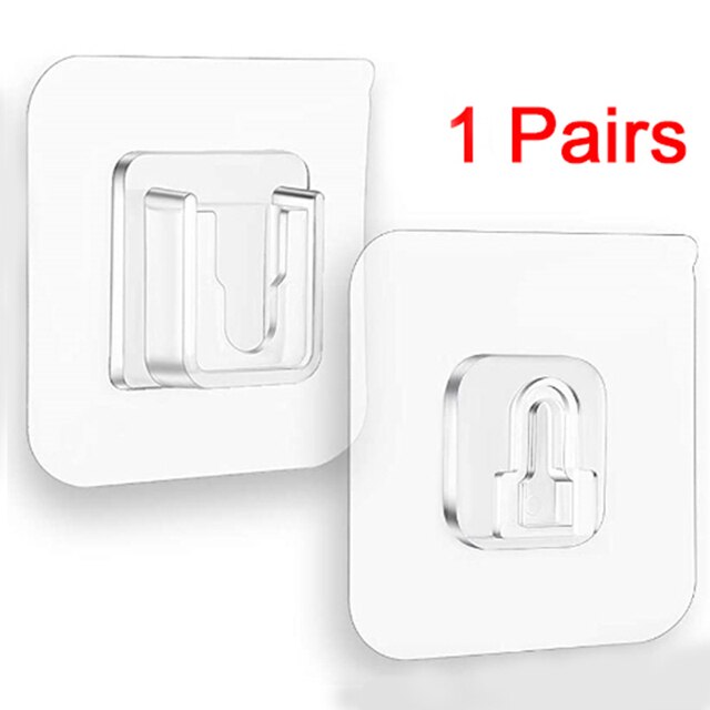 Crochets muraux adhésifs Double face, 1/3/5/10 paires, crochets solides, ventouse, support de rangement mural pour salle de bain, cuisine: 1 Pair